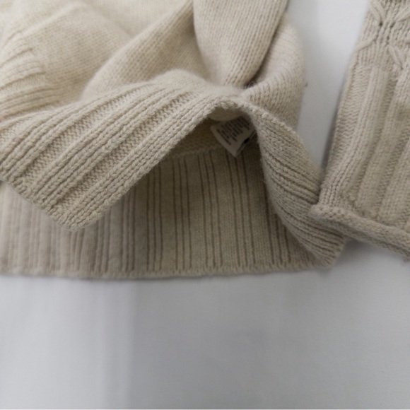 Alashan Merino Wool Cable Knit Fringe Sweater Cream Size Small - Picture 7 of 13